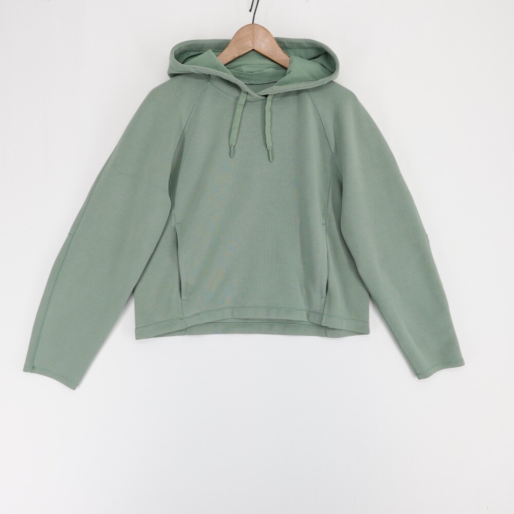 Lululemon Softstreme Hoodie Womens 6 Green Cropped Pullover Drawstring Pocket